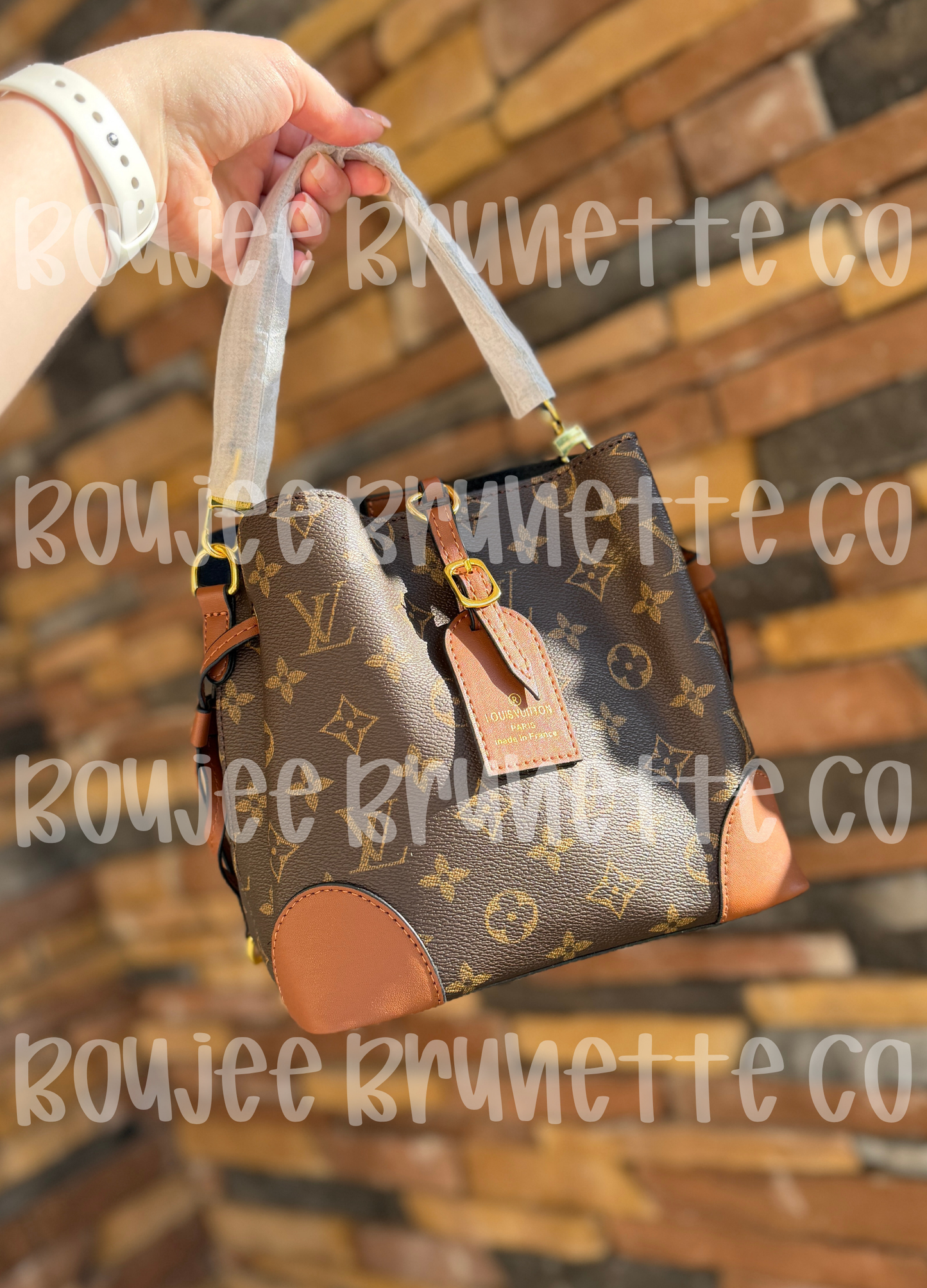 Brown Bucket Crossbody