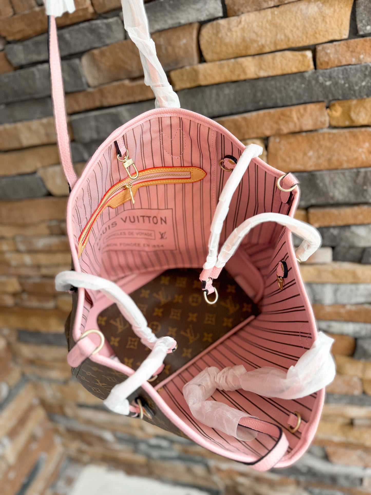 Brown Light Pink Tote