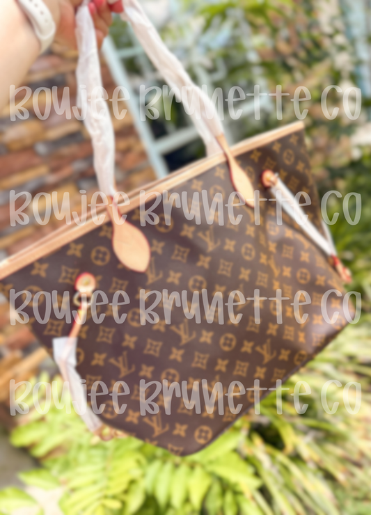 Brown L Mono Tote