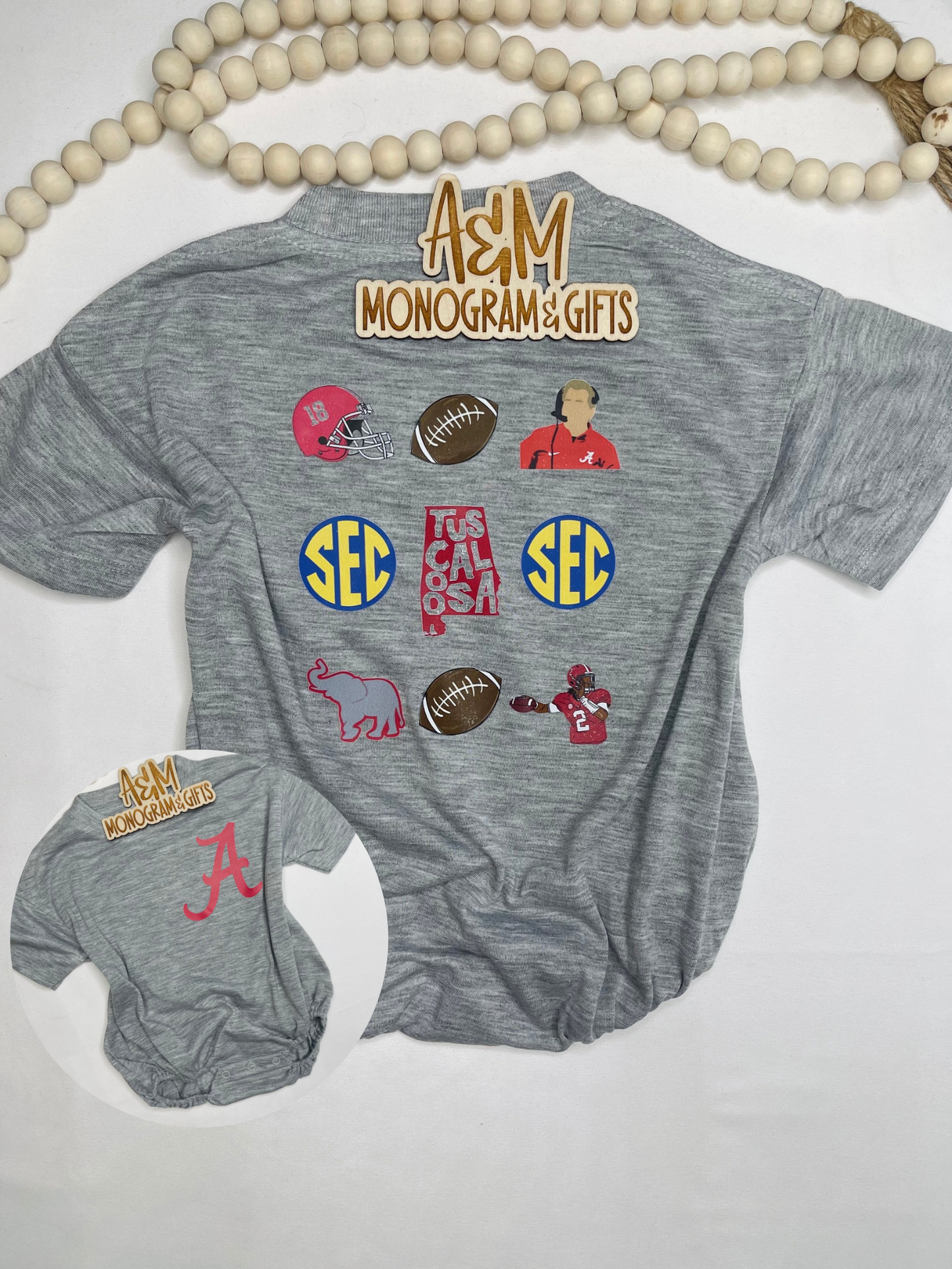 Boy AL Football Collage Romper