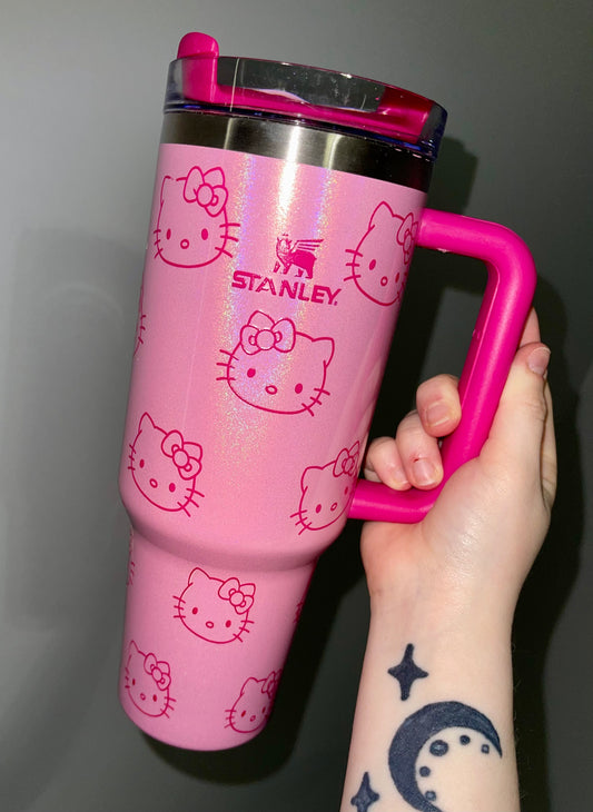 Kitty Shimmer Pink Stan Tumbler