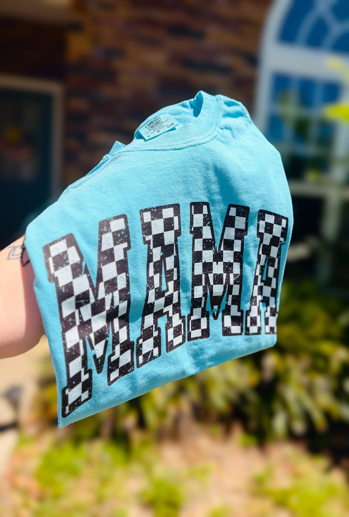 Distressed Checkered Mama