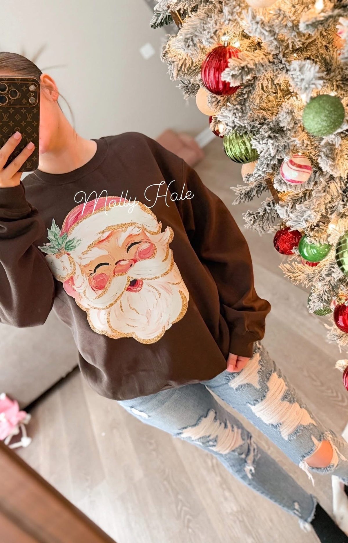 Faux Glitter Santa
