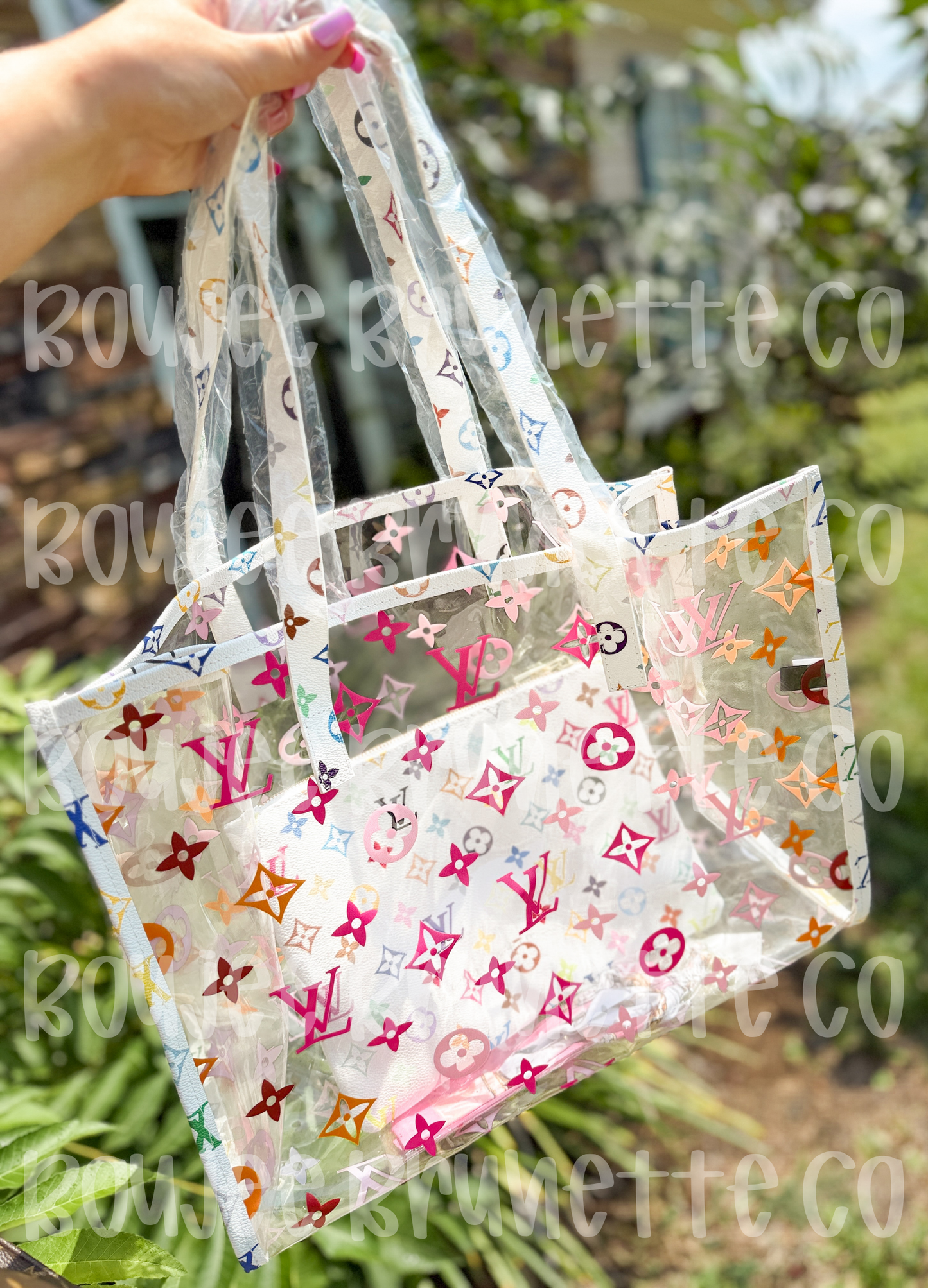 Clear Pink L Tote
