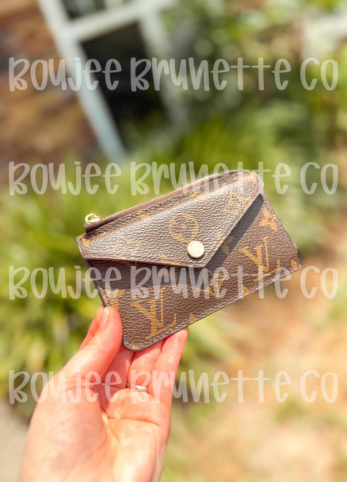 Brown Keychain Zip Card Holder