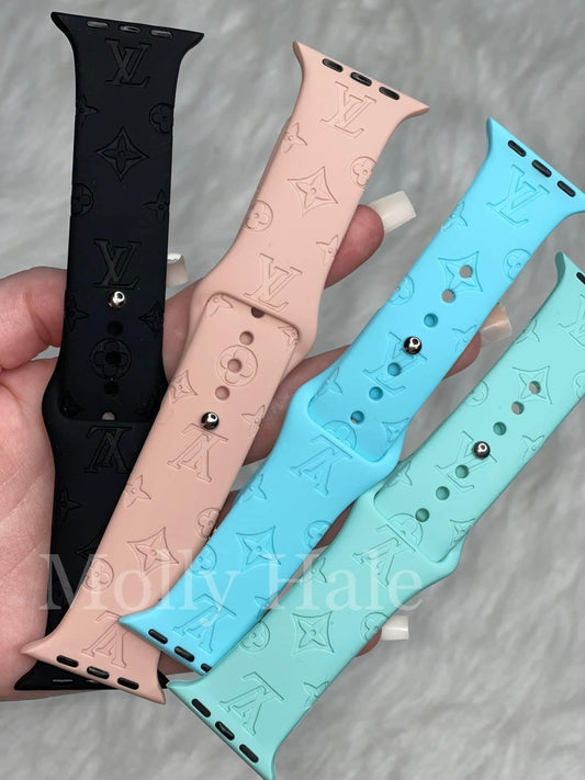 LV Engraved Silicone Apple Watch Band