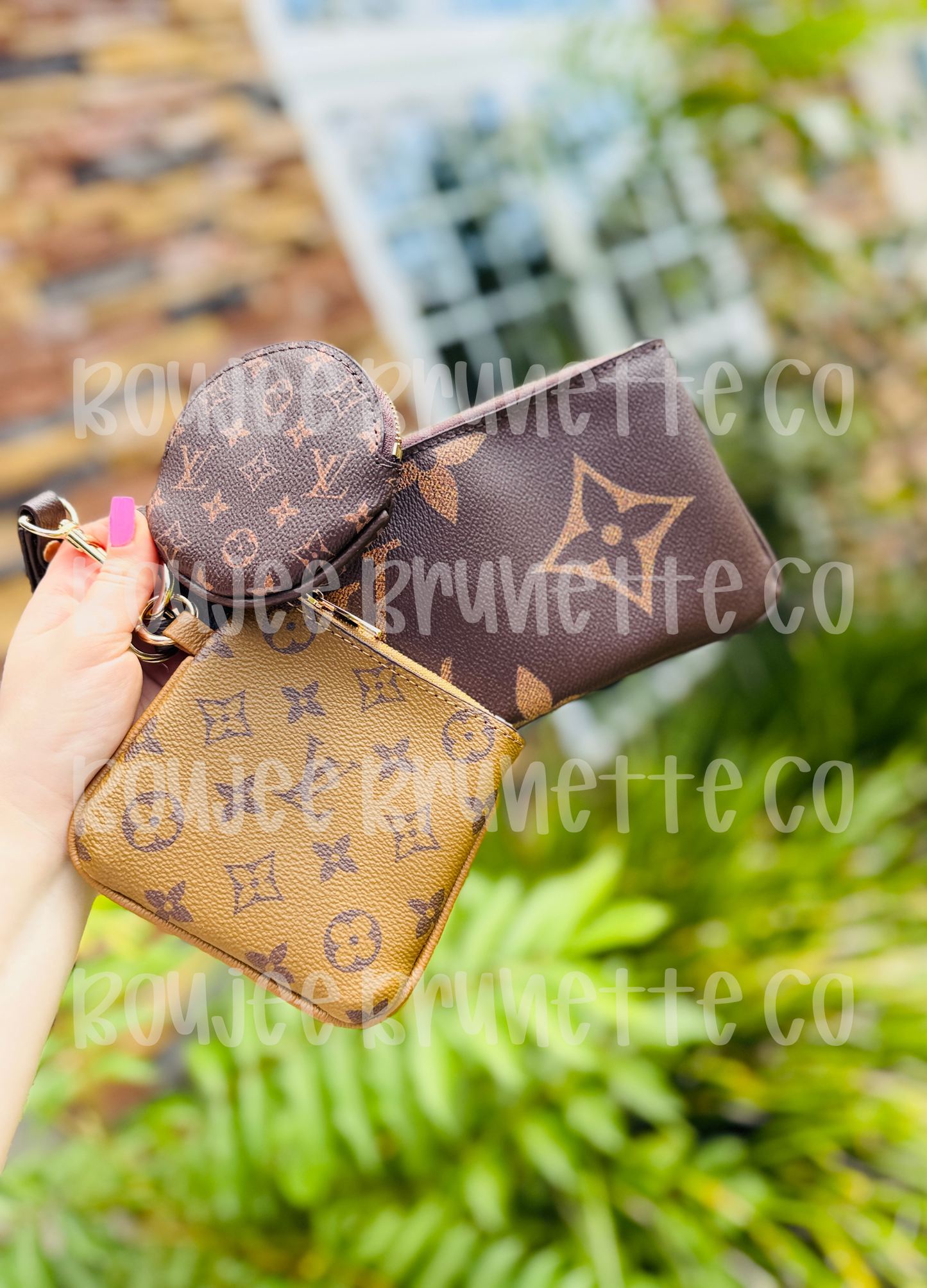 Classic Brown 3 Piece Wristlet
