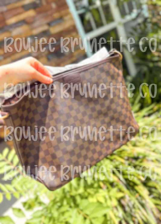 Brown Checkered Shoulder Bag