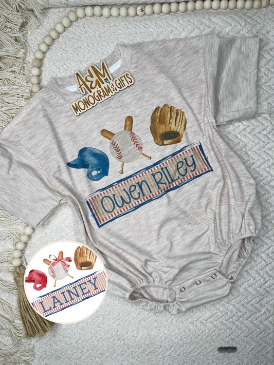 Baseball Custom Name Romper ❗️Please leave name in “order instructions” at checkout❗️