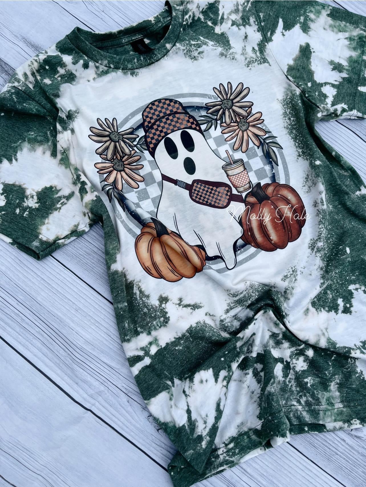 Checkered Ghosty Fall Bleached Tee