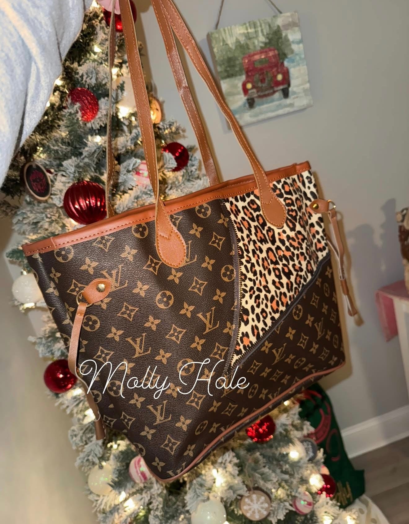 Brown L Leopard Neverfull Bag