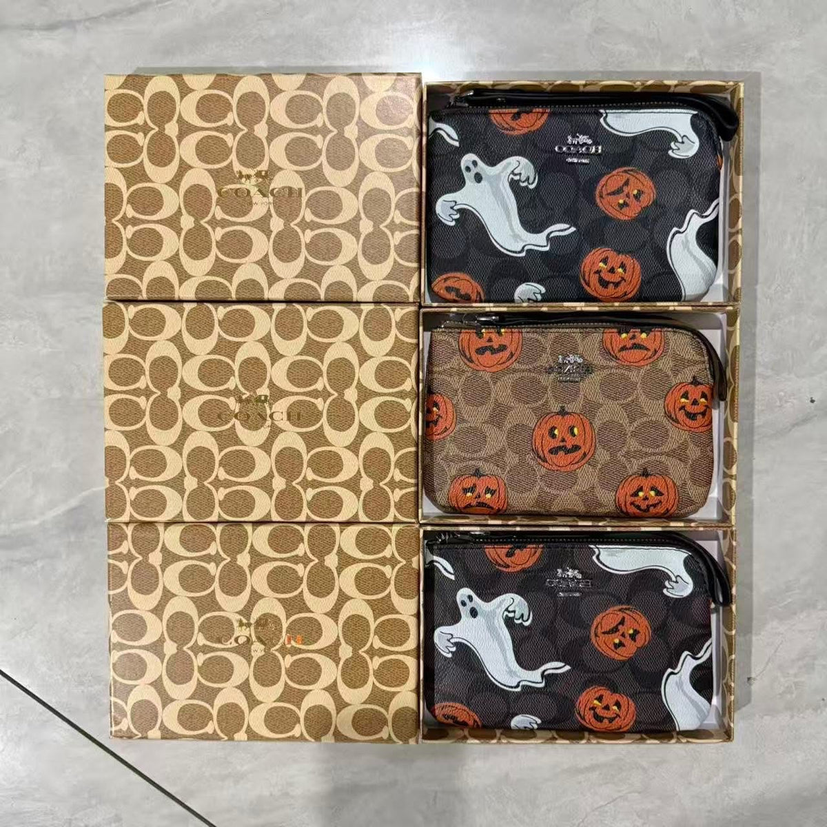 Halloween C Wristlet Zip Pouch