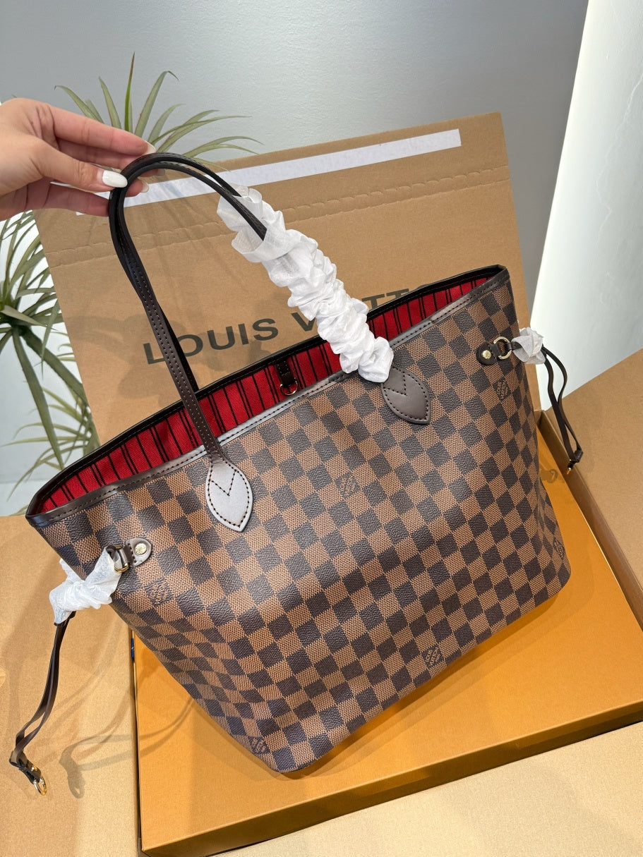 Brown Checkered Tote