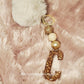 Gold Glitter Letter Keychain - A&M Monogram & Gifts